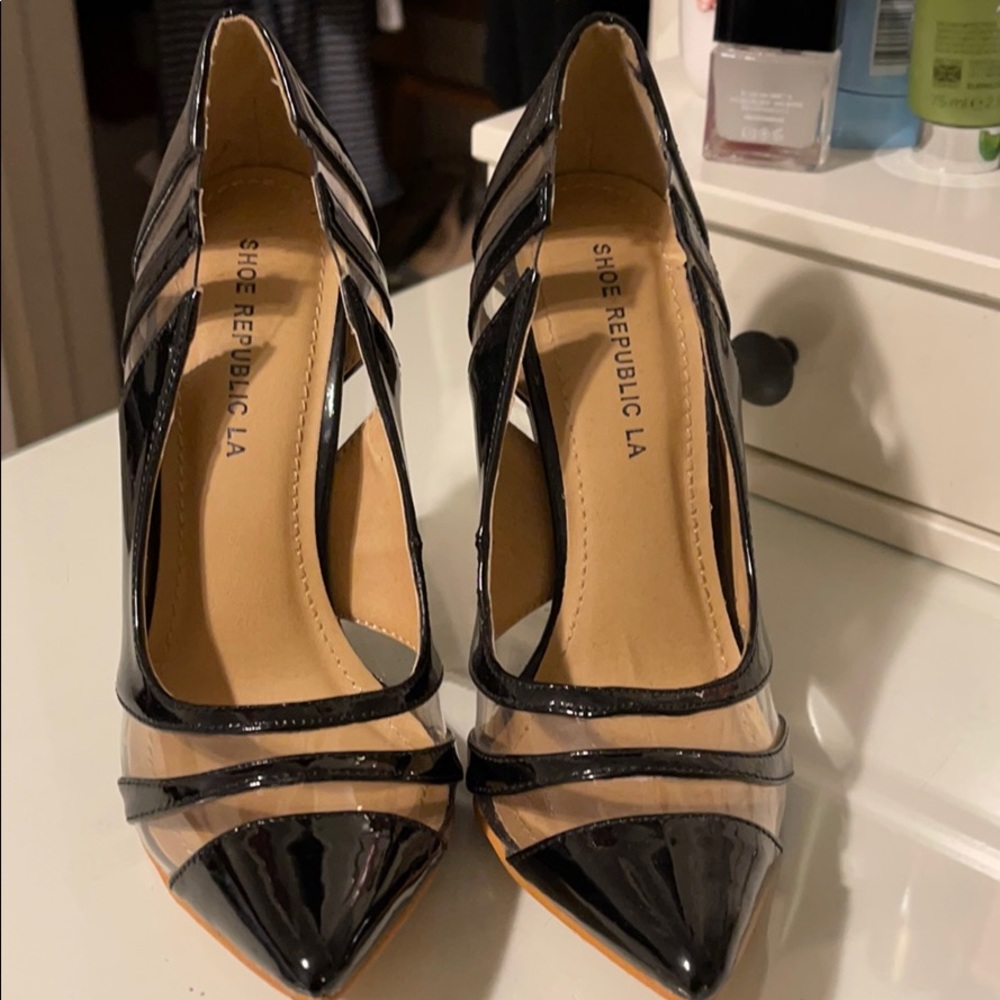Black see through heels